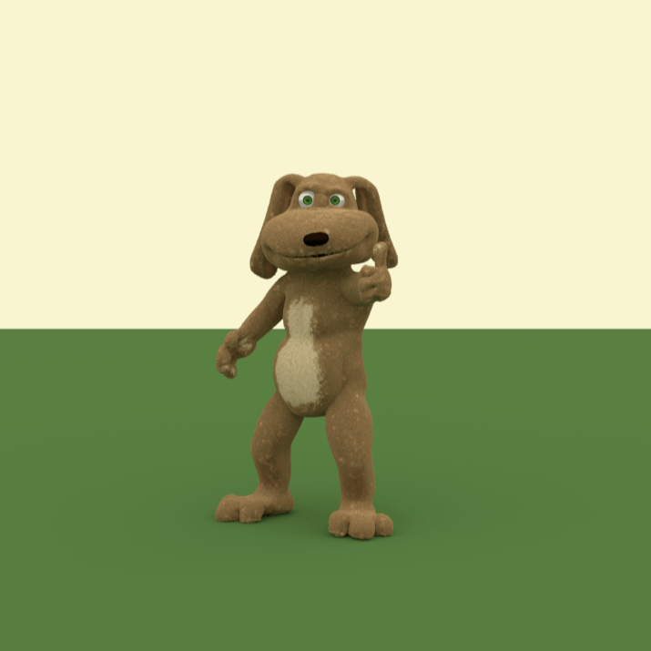 Picture of a 3D animated dog